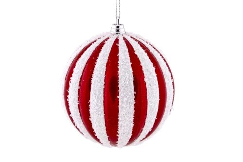 Red Stripe with Snow Bauble