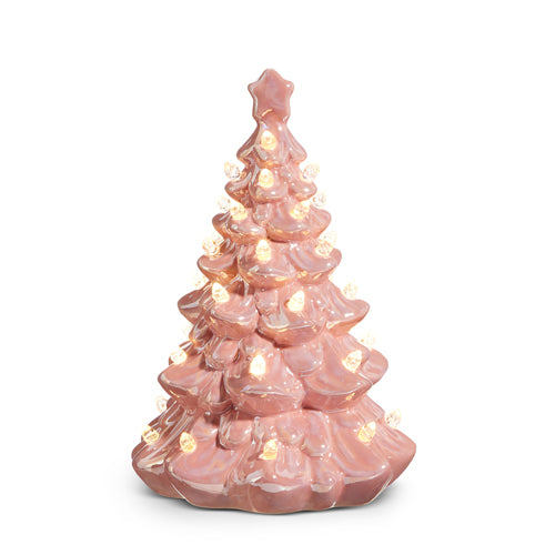 Raz Pink Lit Ceramic Tree