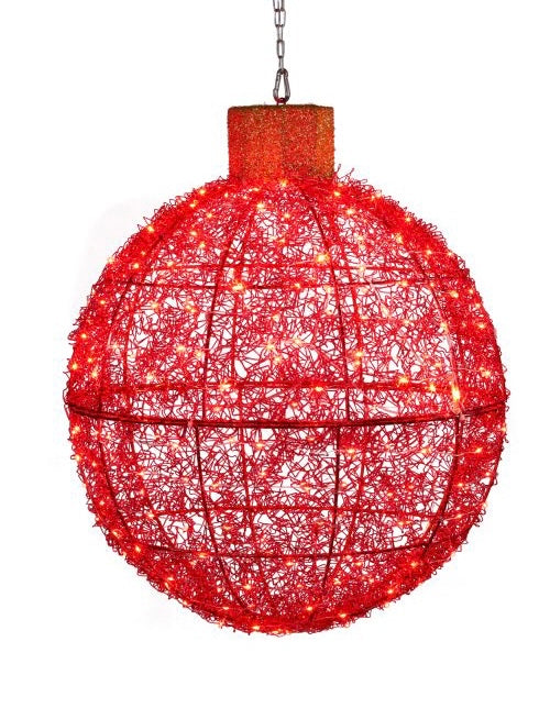 Indoor / Outdoor Giant Bauble with Red Lights