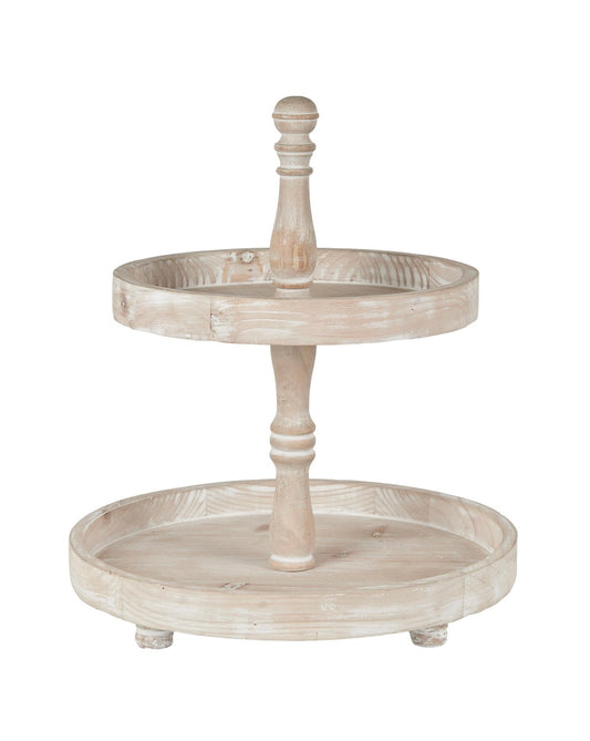 White Wash 2 Tier Tray