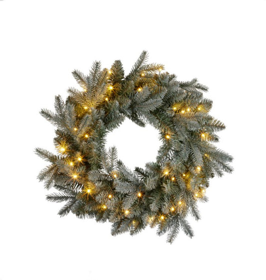 Blue Spruce Wreath with Lights