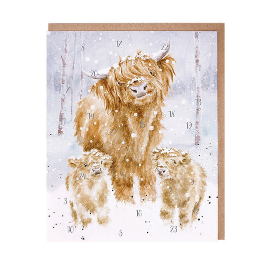 Highland Cow A5 Advent Card