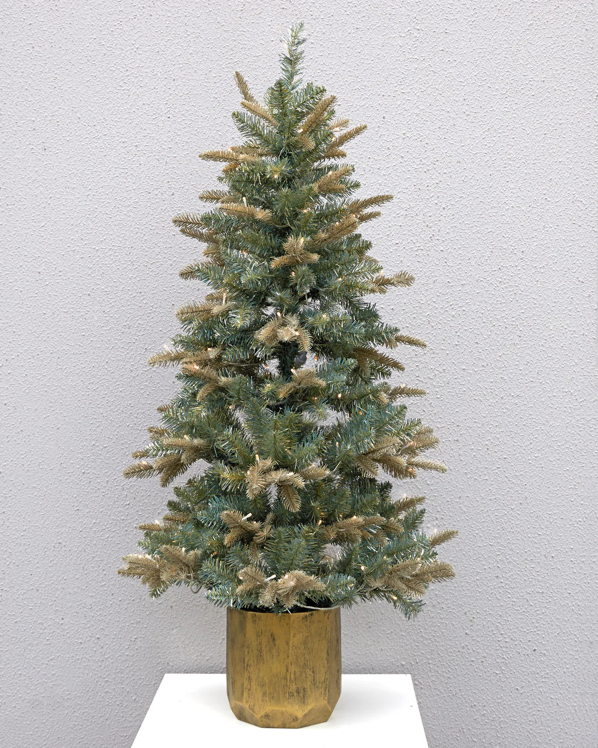 Green & Gold Pre-lit Christmas Tree 4.5’