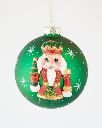 Hand Painted 3D Nutcracker Ornament Green