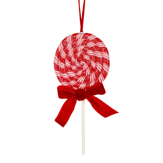 Red & White Swirl Lollipop Ornament