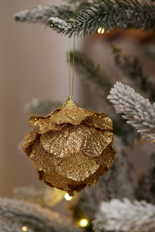 Gold Ginkgo Leaf Bauble