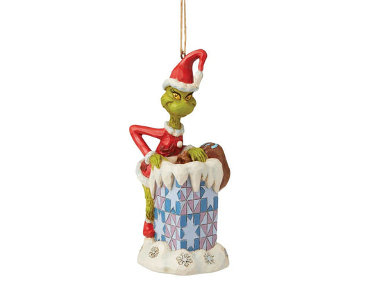 Jim Shore Grinch Climbing Chimney Ornament