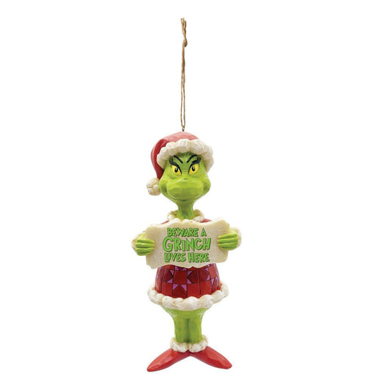 Jim Shore Grinch Beware Ornament PVC