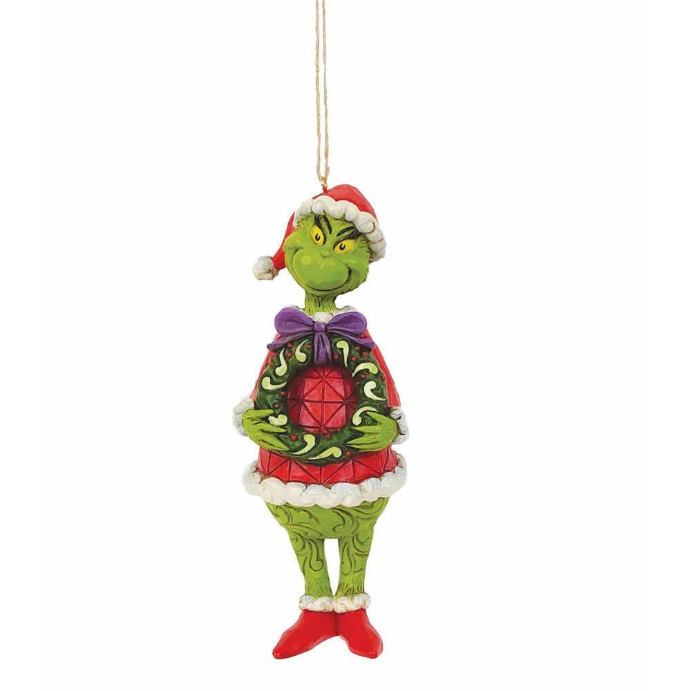 Jim Shore Grinch with Wreath Ornament