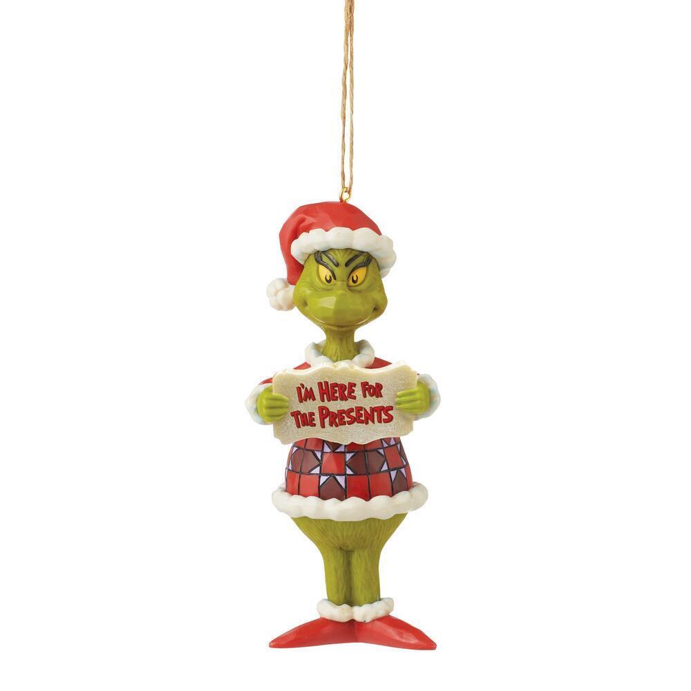 Jim Shore Grinch I’m Here for the Presents Ornament PVC