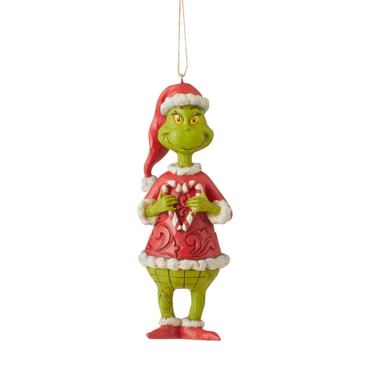 Jim shore Grinch with Candy Cane Heart Ornament