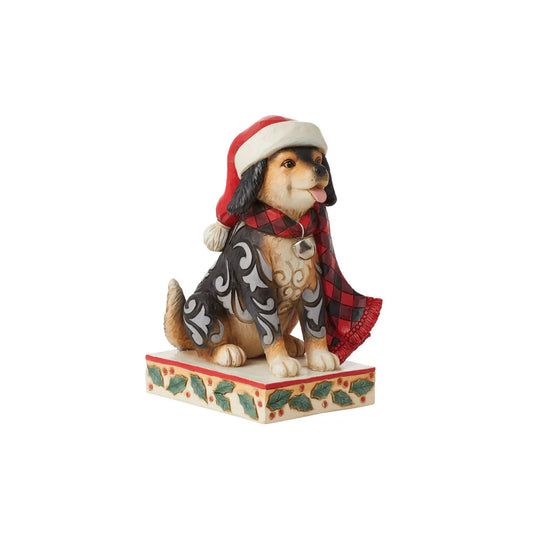 Jim Shore Dog with Santa Hat