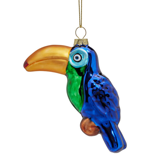 Glass Toucan Hanging Ornament