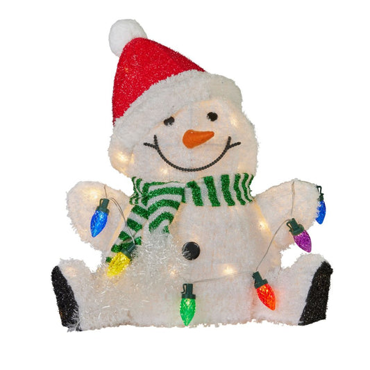 Sitting Snowman with Lights Indoor/Outdoor