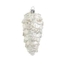 Raz White Pinecone Ornament