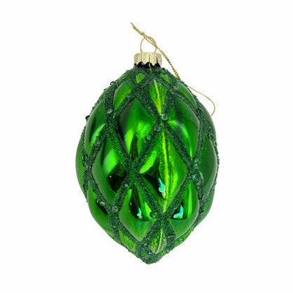 Green Honeycomb Long Drop Ornament