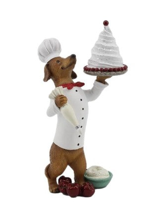 Chef Dachshund with Cake