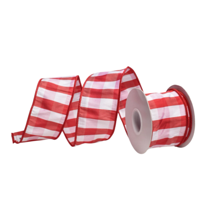 Red & White Check Ribbon