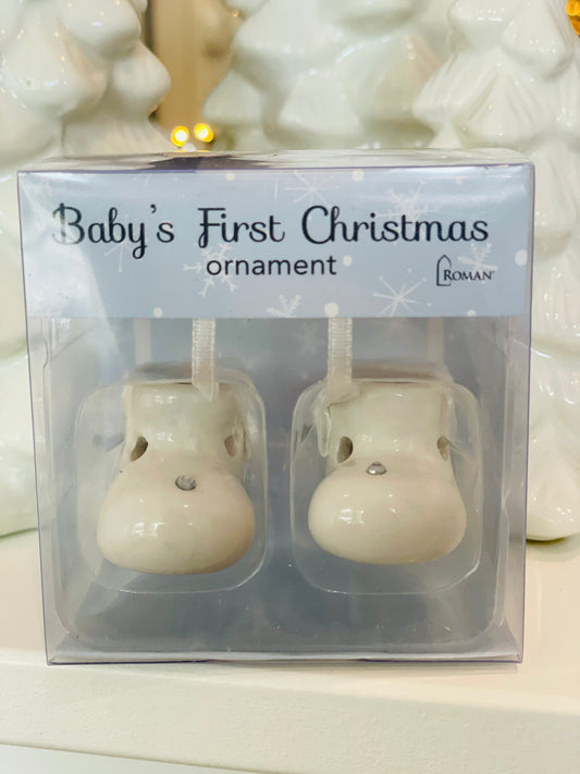 Baby’s First Christmas Ornament White