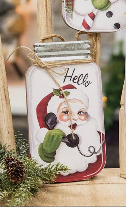 Vintage Mason Jar Santa