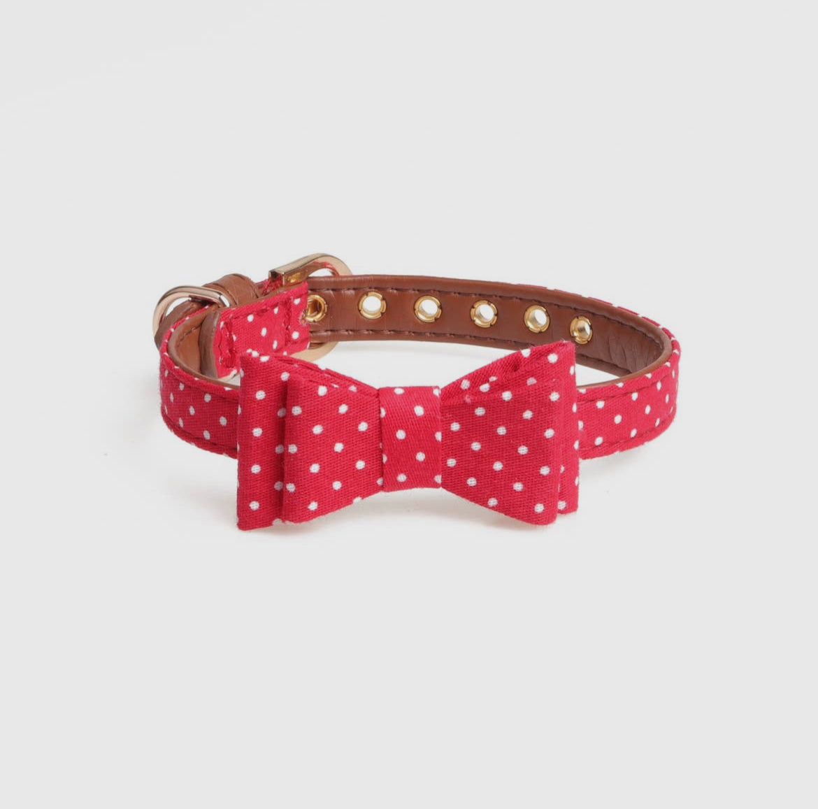 Polka Dot Bow Collar Large