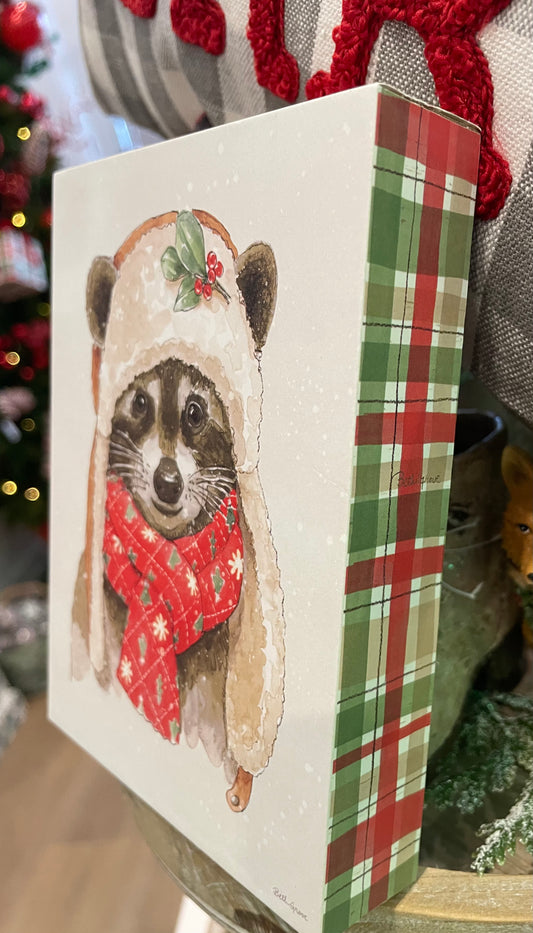 Raccoon Wooden Block