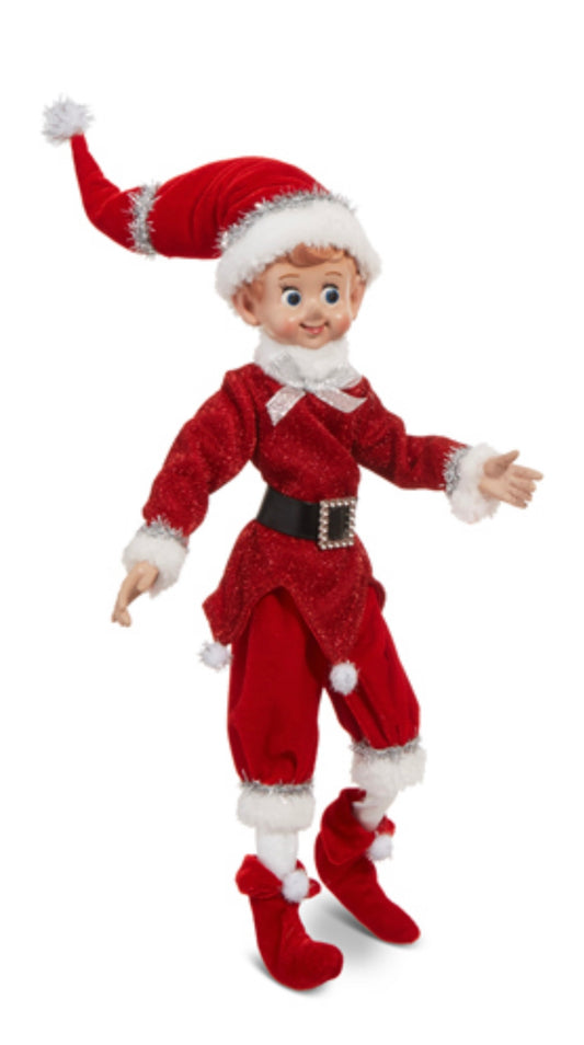 Raz Vintage Posable Elf with Belt