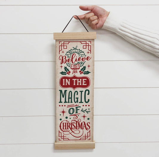 Vintage Believe in the Magic of Christmas Wall Hanging