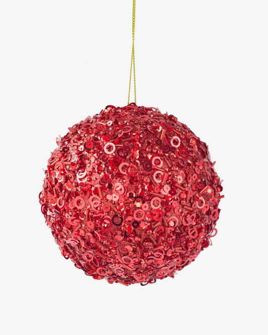 Glitter Bead Ball Red