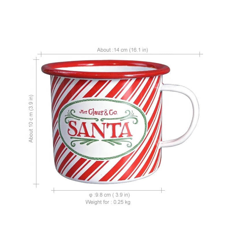 Mrs Claus & Co Enamel Santa Mug