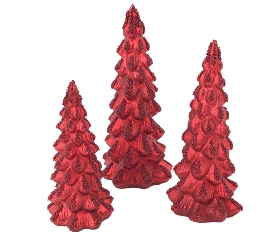 Red Mercury Glass Tree Large