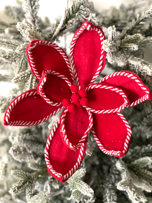 Candy Cane Trim Poinsettia