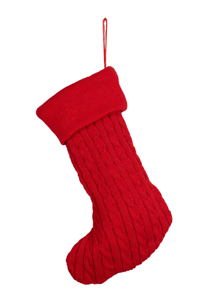 Red Cable Knit Stocking