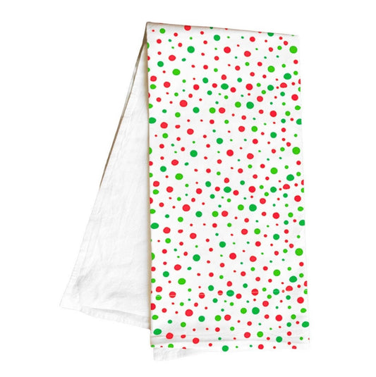 Red & Green Dot Tea Towel