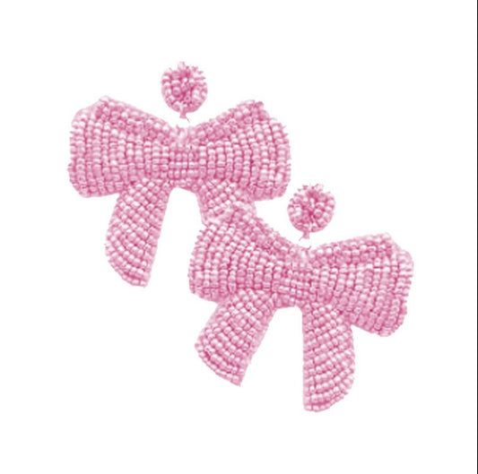 Pink Bow Earrings