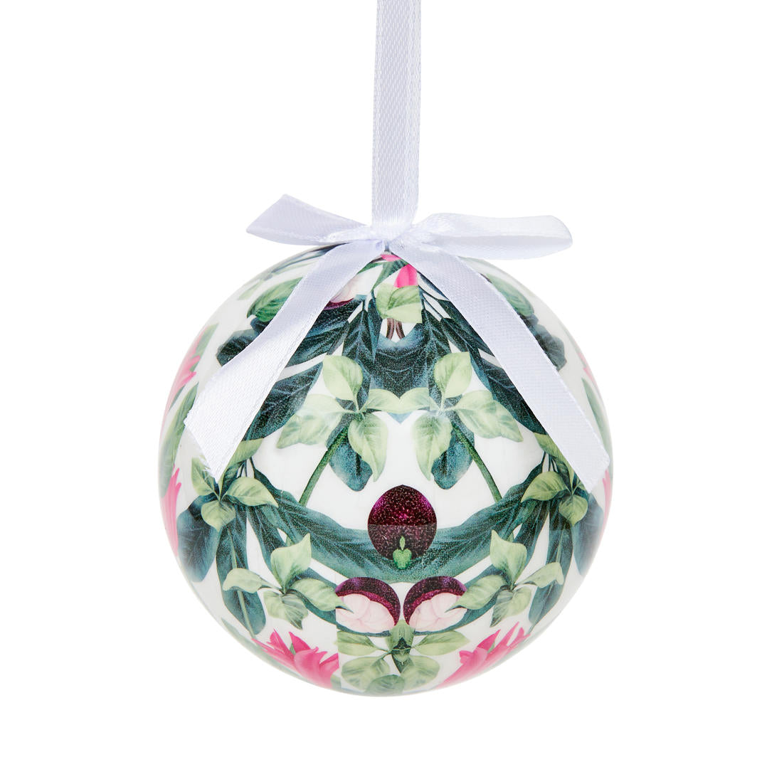 Box Set of 6 Summer Bells Baubles White