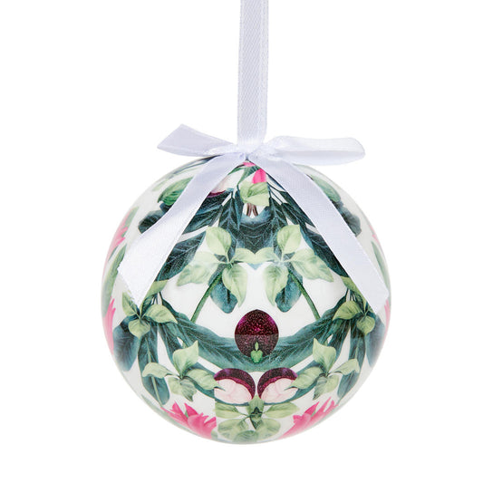 Box Set of 6 Summer Bells Baubles White