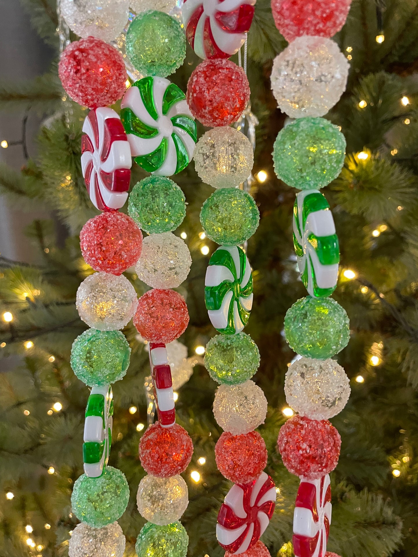 72” Frosted Peppermint Candy Garland